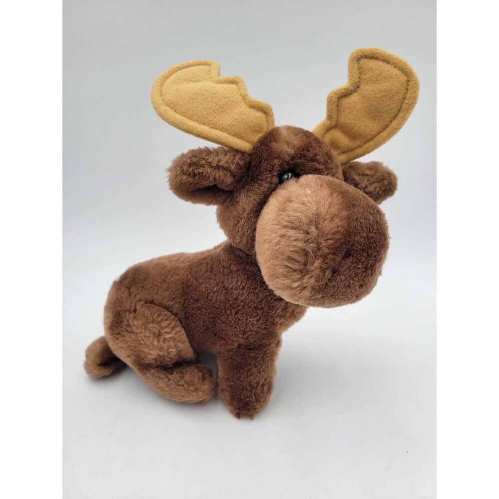 Vintage Dakin Moose Sitting Plush Toy Stuffed Animal Antlers Elk 9"